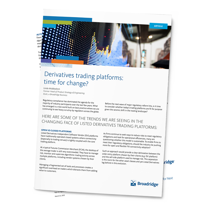 Derivatives Trading Platforms Time for Change preview