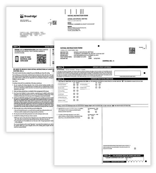 voting instruction form