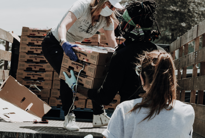 Broadridge associates providing food and supplies to schools