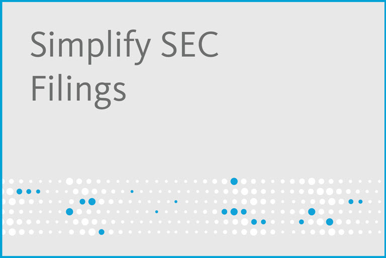 Simplify SEC Disclosures