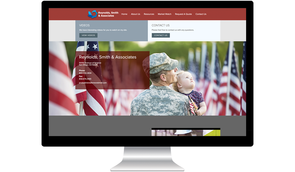 financial advisor website with patriotic theme