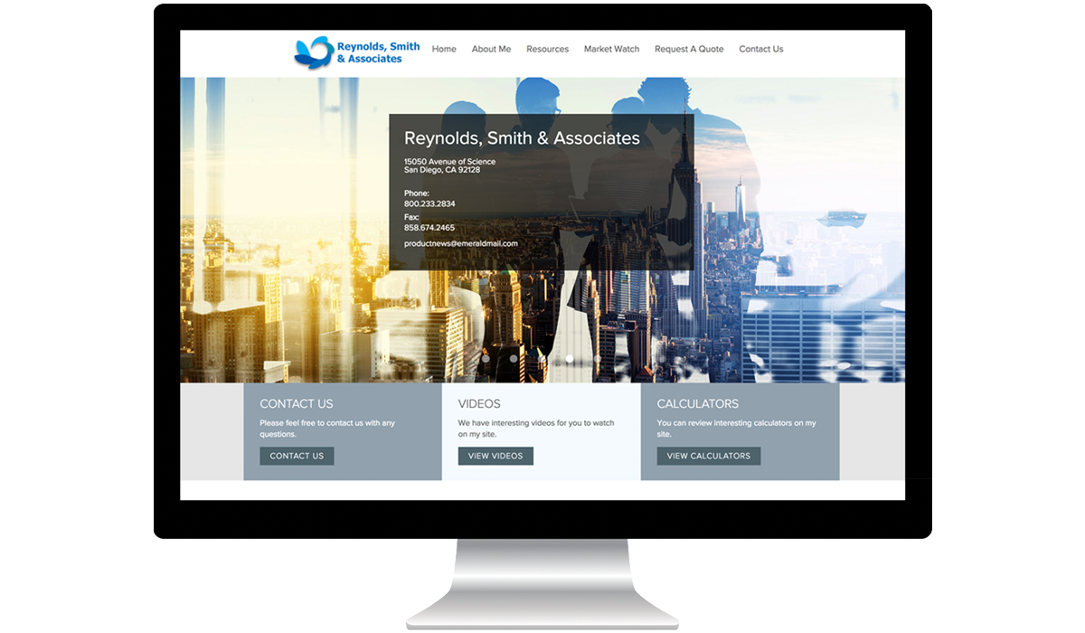 financial advisor website with urban theme