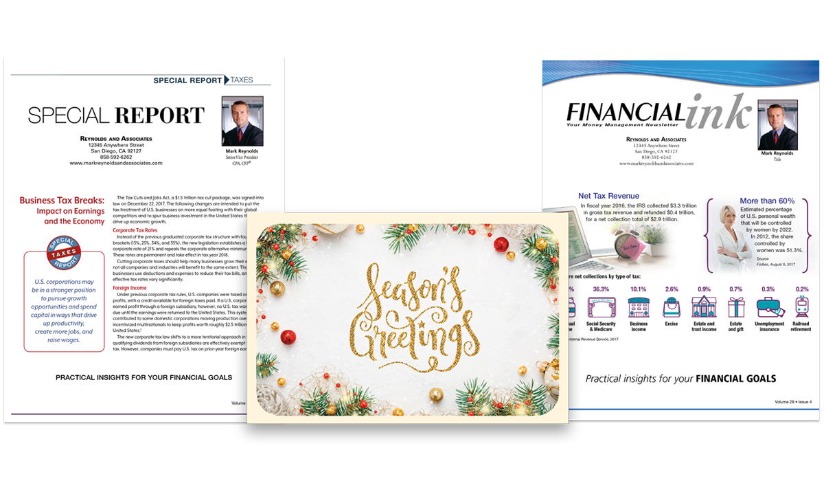 FINRA-reviewed newsletters and print marketing for financial advisors